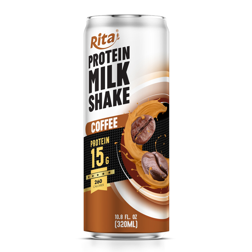 Protein Milkshake Drink Coffee Flavor 320ml Sleek Can